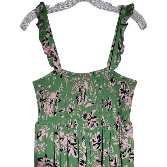 Torrid Green Floral Smocked Midi Dress | Size 12 | Ruffle Strap - Picture 2 of 7